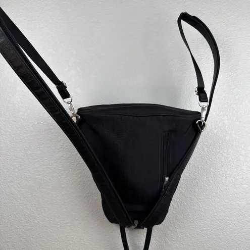 Baggallini Metro Backpack Sling Bag Purse Black Nylon RFID Protection Travel