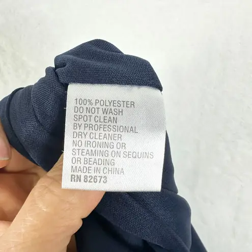 Mon Cheri Colette Off The Shoulder Long Sleeve Dress Size 14 NEW Navy Stretch