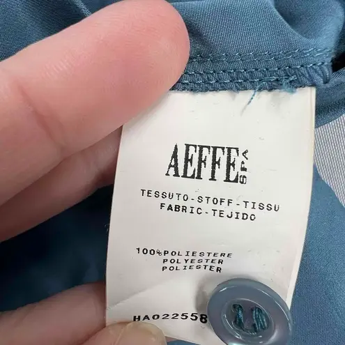 Moschino Cheap And Chic Blouse Blue Tie Neck Button Down Sleeveless Womens 8