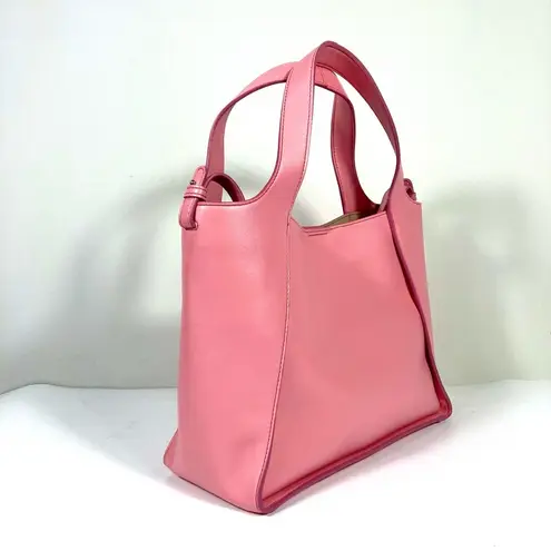 Stella McCartney Perforated Logo Faux Leather Medium Satchel Bag Pink NEW