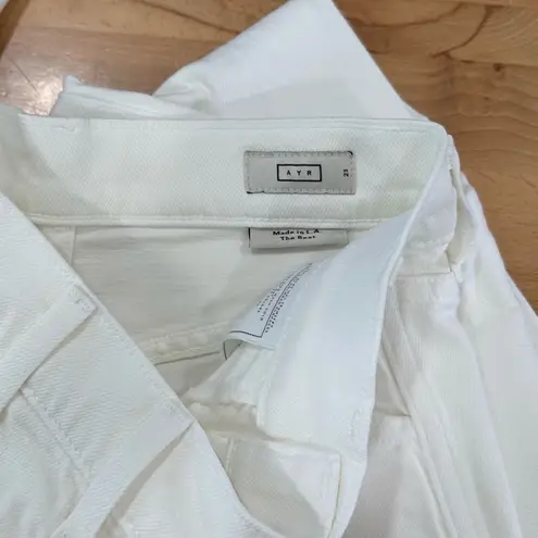 AYR The Beat Barrel Leg Ankle Crop Jean in Tofu White NEW size 23