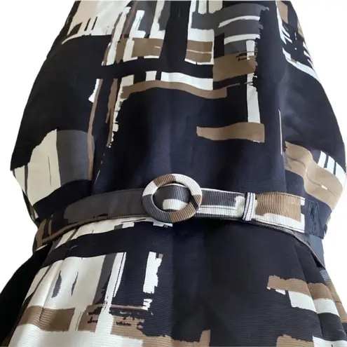 Vintage Dress 10 Cocktail Retro 60s Style Pencil Wiggle Abstract Classic Office Black