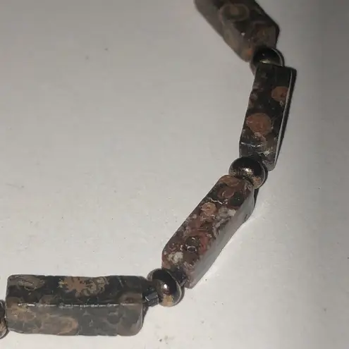 9” Ankle Bracelets Lot of 3 Black Red Yellow, Blue & Jasper Stone 925 Clasp