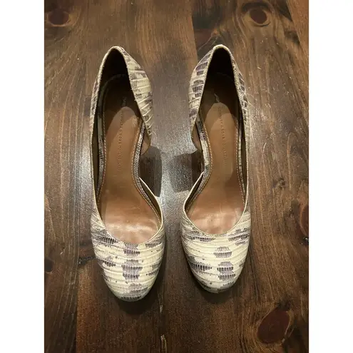 Anthropologie  Schuler & Sons Philadelphia Snakeskin Wooden Wedges Shoes Size 9