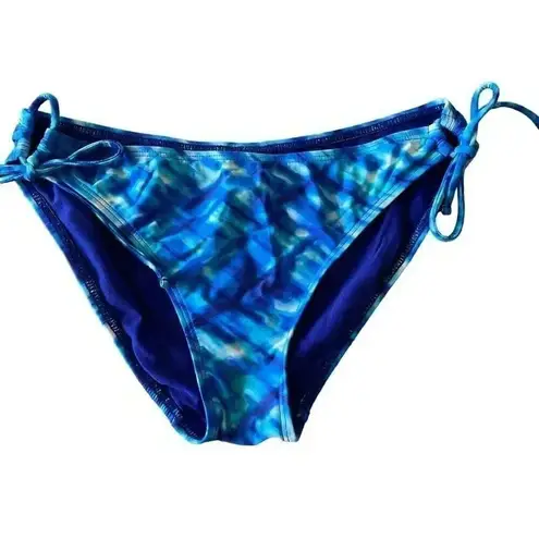 Swim Systems Blue Tie Dye Triangle Spaghetti Straps Tropical SZ S Blue