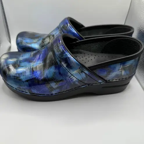 Dansko Women's Professional Clog Blue Brush Patent Comfort Size 37