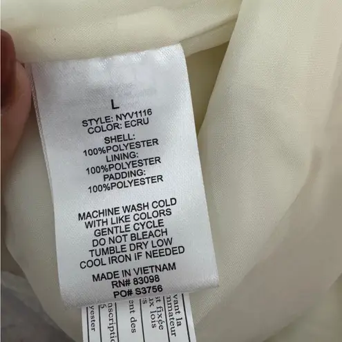 Mila & Tiff Ecru Puffer Vest L Warm Quilted Sleeveless Jacket(C5) Size L