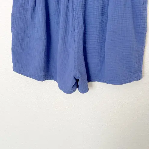 Three Dots [] Periwinkle Blue Cotton Gauze High Rise Elastic Waist Shorts Sz XXL thumbnail 10