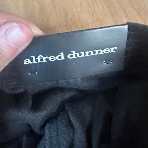 Alfred Dunner Velour Pants Black Size L Classic Fit Comfort Waist NWT