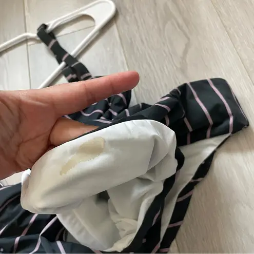 Anemos Striped Swimsuit NWOT cut out one tortoise piece womens Black (small)