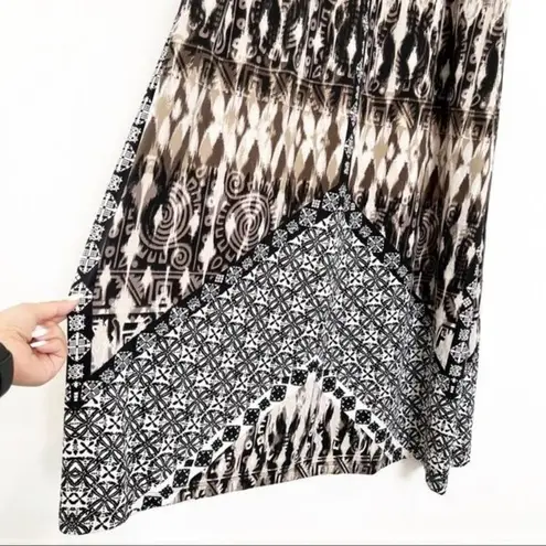 Soma Stretch Jersey Halter Keyhole Cutout Smocked Long Maxi Dress Brown Black