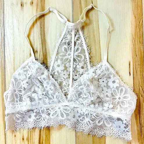 Aerie  Lace Bralette Womens Size Medium Cream/Ivory Racerback