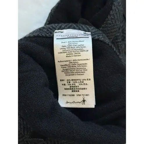 Smartwool L Unisex Stagecoach Glove Herringbone Merino Wool Goat Leather Tech