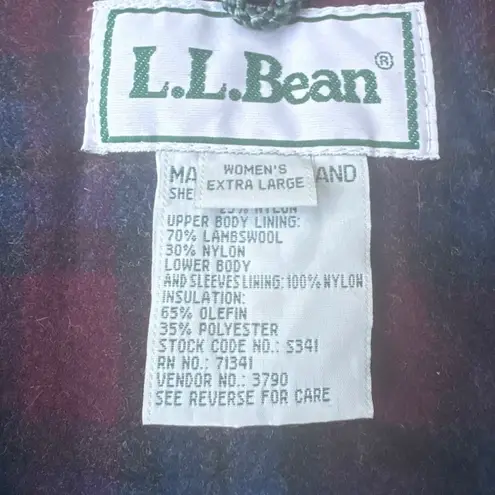 LL Bean Womens Rain Coat Jacket Hooded Knee Length Green Outerwear Size XL