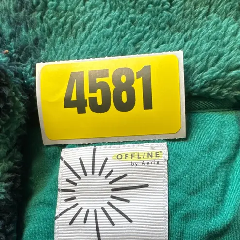 Aerie OFFLINE Green Black Plaid Quarter Zip Fleece Pullover XXL/TTG