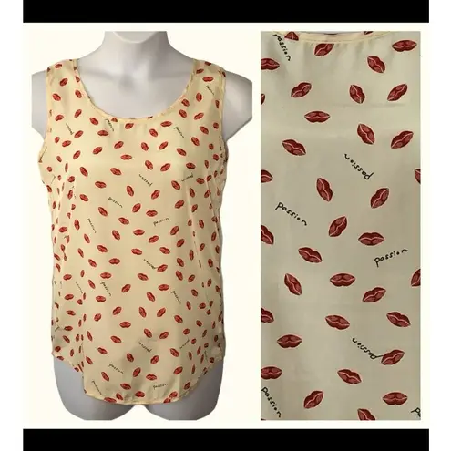 Red Hot Lips "PASSION" Cami Sleeveless Blouse – XL – Whimsical & Feminine