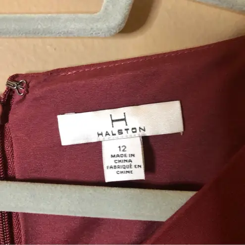 H by Halston Bell Sleeve Dress Burgundy Red Size 12