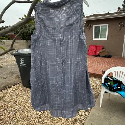 Mlle Gabrielle Blue and White Sleeveless Tie Front Sundress