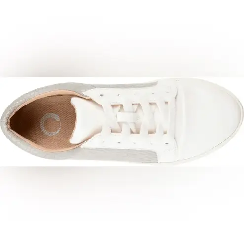 Journee Collection Journee Crew Comfort Foam™ Lynz Sneakers Gray White Faux Python 9.5 EUC