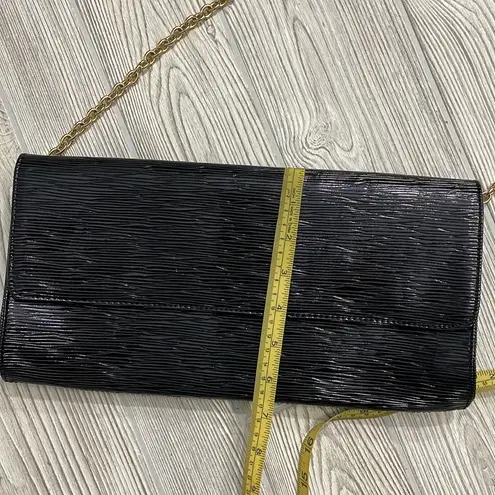 Tiffany & Fred Black Clutch with Gold Chain