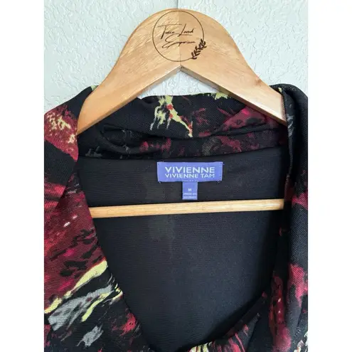 Vivienne Tam  Mesh Cowl Neck Long Sleeve Top Medium Abstract Art To Wear