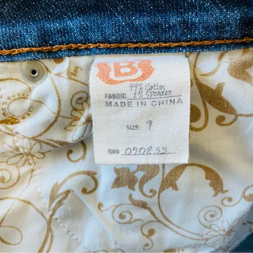 VNTG BULLHEAD DENIM Y2K Midi Skirt with Plaid & Hearts Blue Size 10