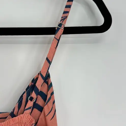 Cleobella Peach Tropical Print Wide Leg Sleeveless Jumpsuit XS