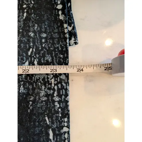 Grace Black Gray Abstract Print Cotton Pencil Skirt Size 6 Back Slit Lined Blue