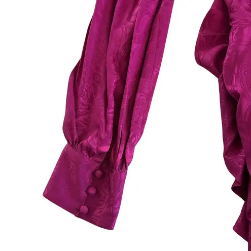 Veronica Beard Weiss Magenta Pink Wrap Silk Blend Jacquard Midi Dress Size 6 NWT