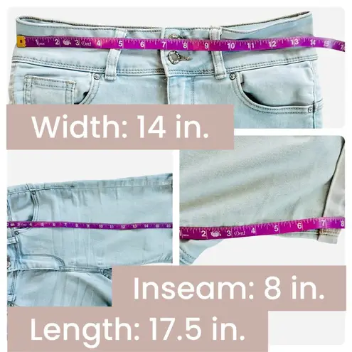 Wax Jean | | Light Blue Wash Lift Me Up Bermuda Stretchy Shorts Capri - Small