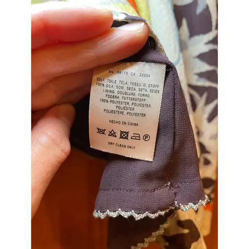 HD in Paris Anthropologie Women 2 Silk Dress Fern & Flower Flowy Slip Dress Boho