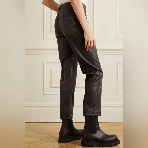 STILL HERE Tate Paneled Faux Leather Straight