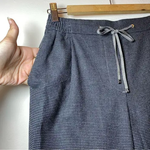 Massimo Dutti Straight Leg Houndstooth Pull-On Trouser Pants Grey/Black Sz 4