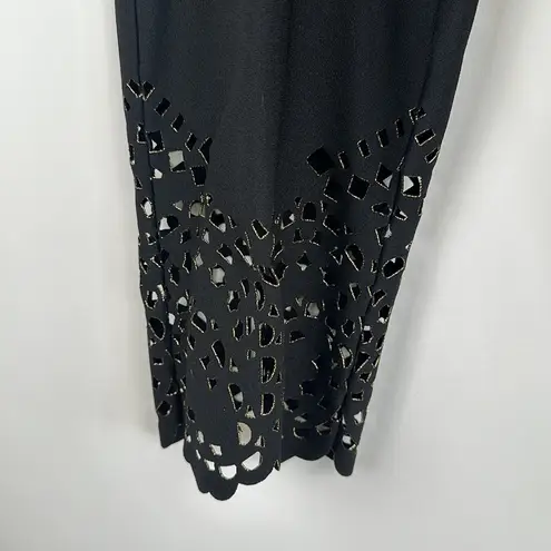 Dennis Basso Knit Stretch Pull On Cut-out Gold Ankle Detail Black Size XSP