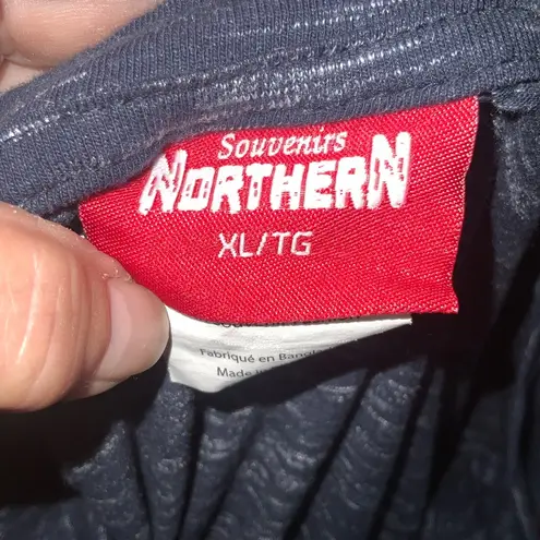 Northern Souvenirs “Alaska Anchor” Blue & Cream Heathered Short Sleeve Top XL