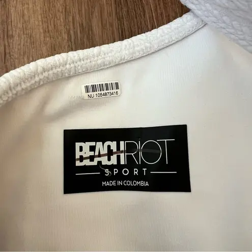 Beach Riot Women’s Elise Woven White Asymmetric Tennis Mini Dress With Shorts L