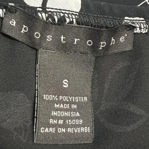 Apostrophe Skirt Womens Small Black White Floral A-Line Knee Length Lined