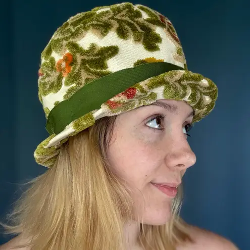 Vintage 60s Chenille Carpet Tapestry Hat Multiple