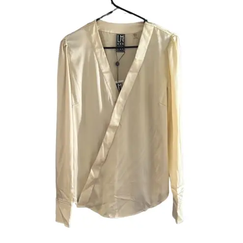 LM Style Bar Women’s Elegant Satin Silk Blend Wrap Top Evening Blouse Large