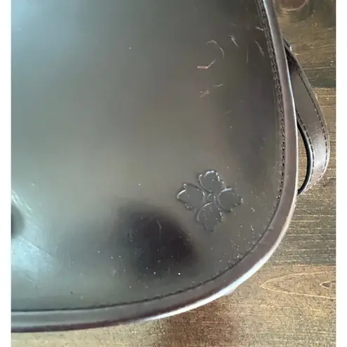 Patricia Nash Leather Sherpa Brown Shoulder Bag Crossbody Pom Pom Accents Cute