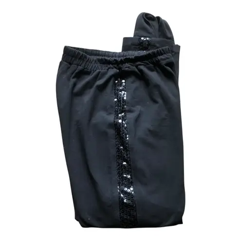 Vintage Bodalia Petite Stirrup Pants Black Sequin Side Leggings Medium Petite Size undefined
