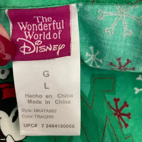 Micky Mouse Christmas Scrubs Disney Top L Medical Uniform Nurse Workwear Dental Green Size L