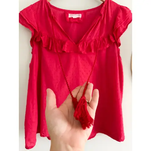 Emerson Fry | India Collection | Antoinette Top | Red Swiss Dots | Sz M Size M