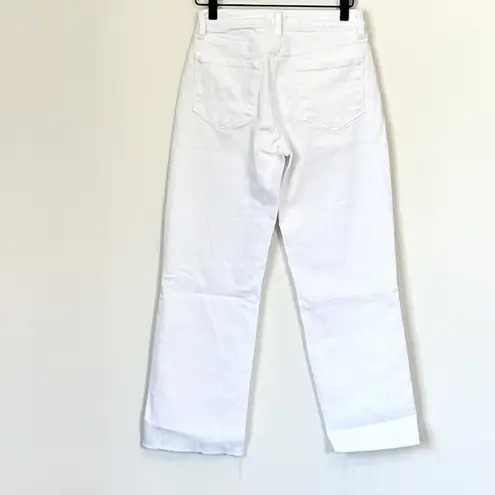 L'Agence NWT White Wide Leg Raw Hem Jeans - Size: 25