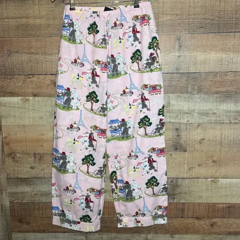 Nick & Nora Pajama Set Womens Medium Dogs Lover Poodles Novelty Paris