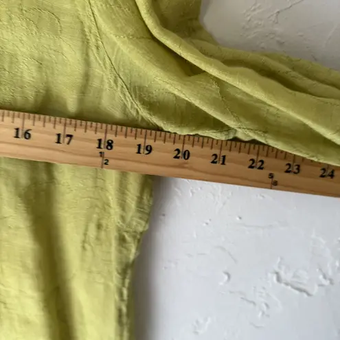 French Laundry Y2k Womens Medium Green Cottage Linen Silk Floral Embroidered