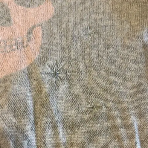 27 Miles Women’s Light Grey Skull Design Cashmere Sweater