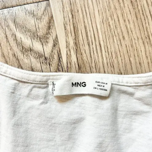 Mango  White Cinched Crop Top Size 4