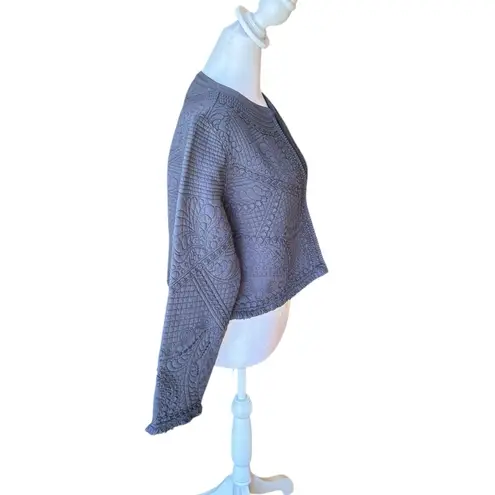 Soft Surroundings Quilted Jacket Slate Blue Gray Open Front Womens Medium NWT