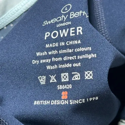 Sweaty Betty Power Long Sleeve Half Zip Top Navy Blue Mesh Colorblock Size L